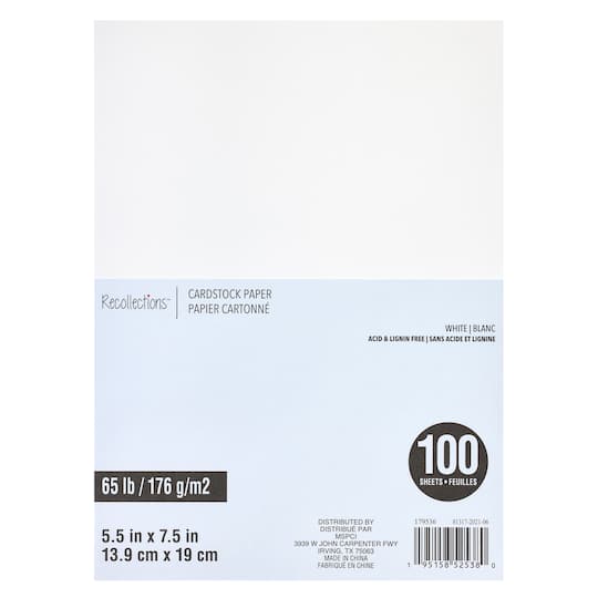 5.5" x 7.5" Cardstock Paper by Recollections